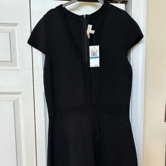 MICHAEL Michael Kors | Dresses | Nwt Michael Michael Kors Black Cap Sleeve Knit  Dress Xl | Poshmark